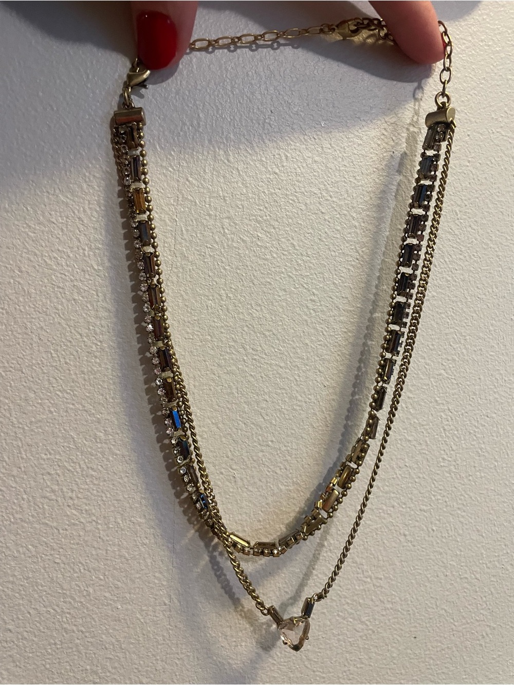 Stella & Dot Gold-Tone Layered Necklace with Heart Charm
